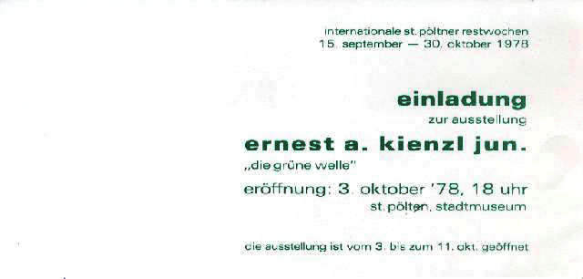 DIE GRÜNE WELLE – Dokumentation der Ausstellung 1978